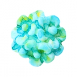 #24b - 5 Stück Resin Flower-Bouquet Beads ca. 10 mm - Aquarell-Painted - turquoise yellow