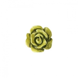 #23c - 5 Stück Resin Rose Beads ca. 6 mm - Aquarell-Painted - olive green