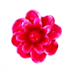 #26 - 5 Stück Resin Flower Beads ca. 12 mm - Aquarell-Painted - lt fuchsia