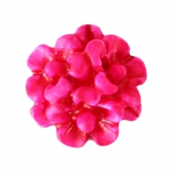 #26b - 5 Stück Resin Flower-Bouquet Beads ca. 10 mm - Aquarell-Painted - lt fuchsia