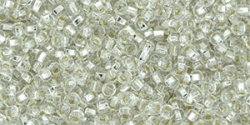 10 g TOHO Square Hole Seed Beads 11/0 TR-11S-0021 Silver-Lined Crystal