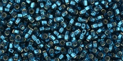 10 g TOHO Square Hole Seed Beads 11/0 TR-11S-0027 BD Silver-Lined Teal