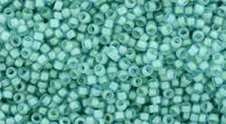 5g TOHO SeedBeads 15/0 TR-15-0954 F Inside-Color Frosted Aqua/Lt Jonquil-Lined