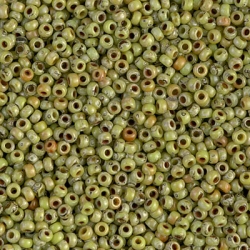 10 Gramm Miyuki Seed Beads 11-4515 Opaque Chartreuse Picasso