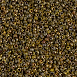 10 Gramm Miyuki Seed Beads 11-4519 Opaque Dk Yellow Picasso