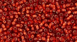 5g TOHO SeedBeads Square Hole 15/0 TR-15S-0025 B Silver-Lined Siam Ruby