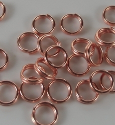 20 Stück Spaltringe 6,0 mm - rosé goldfarben