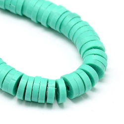 1 Strang Polyclay Katsuki Beads 6 mm - Med Turquoise