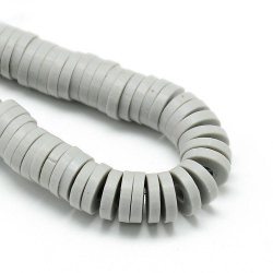 1 Strang Polyclay Katsuki Beads 6 mm - Lt Grey