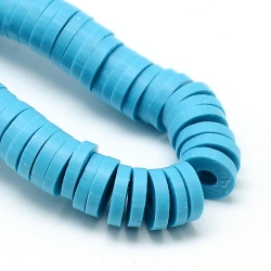 1 Strang Polyclay Katsuki Beads 6 mm - Deep Sky Blue