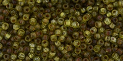 10 g TOHO Seed Beads 11/0 TR-11-Y315F - HYBRID Tr. Frosted Lime Green - Picasso