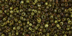 10 g TOHO Seed Beads 11/0 TR-11-Y315 - HYBRID Tr. Lime Green - Picasso