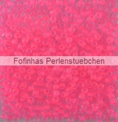 10 g TOHO Seed Beads 11/0 TR-11-0971 - Inside-Color Frosted Crystal/Neon Pink Lined (E)