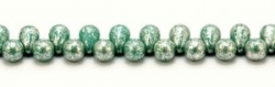 #28 - 20 Glastropfen 4x6mm opaque green turquoise/silver luster