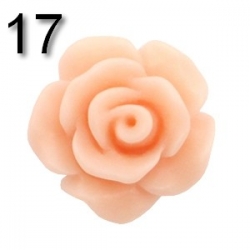 #17 - 5 Stück Resin Rose Beads ca. 10x6 mm - lt vintage peach orange - matt