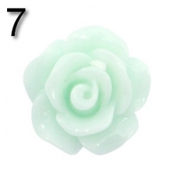 #07a - 5 Stück Resin Rose Beads ca. 10x6 mm - lt mint green - shiny