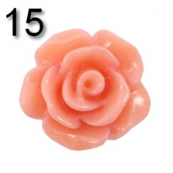 #15a - 5 Stück Resin Rose Beads ca. 10x6 mm - lt coral pink - shiny