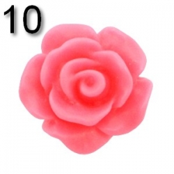 #10 - 5 Stück Resin Rose Beads ca. 10x6 mm - hot pink - matt