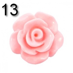 #13a - 5 Stück Resin Rose Beads ca. 10x6 mm - lt pink - shiny