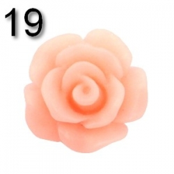 #19 - 5 Stück Resin Rose Beads ca. 10x6 mm - peach orange - matt