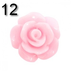 #12a - 5 Stück Resin Rose Beads ca. 10x6 mm - pink rose - shiny