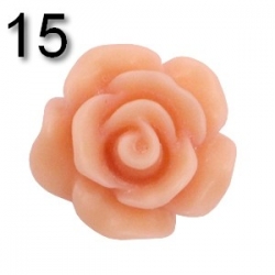 #15 - 5 Stück Resin Rose Beads ca. 10x6 mm - lt coral pink - matt