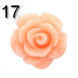 #17a - 5 Stück Resin Rose Beads ca. 10x6 mm - lt vintage peach orange - shiny