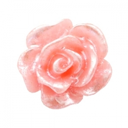 #37 - 5 Stück Resin Rose Beads ca. 10 mm - salmon rose - silber coated