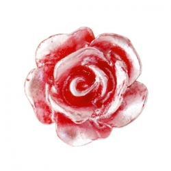 #36 - 5 Stück Resin Rose Beads ca. 10 mm - red - silber coated