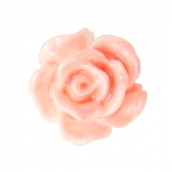 #42 - 5 Stück Resin Rose Beads ca. 10 mm - white - coral peach coated