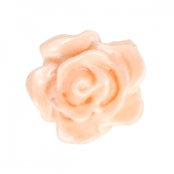 #53 - 5 Stück Resin Rose Beads ca. 10 mm - white - fresh peach pearl shine coated