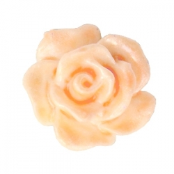 #55 - 5 Stück Resin Rose Beads ca. 10 mm - white - apricot blush orange coated