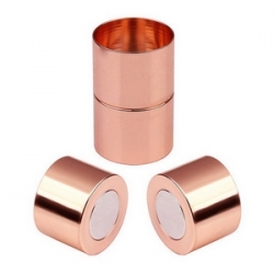 1 Magnet-Verschluss Ø 22x13mm zum Kleben - rosé goldfarben