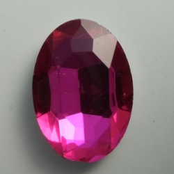 1 Glas-Oval Ø 30x20x8 mm - hot pink