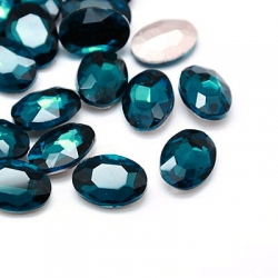 1 Glas-Oval Ø 25x18x6 mm - blue zirkon