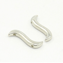 10 Stück Verteilersteg 19x6,5x3mm (2-hole) - platinum