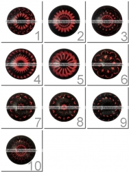 1 Stück Glascabochon Ø 25 mm Crystal mit Grafik verschiedene Varianten