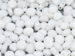 #05.00 - 25 Stück DiscDuo Beads 6x4 mm - White