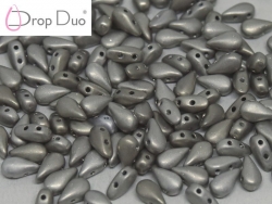 #01.06.00 - 25 Stück DropDuo Beads 3x6 mm - Crystal Full Argentic Matted