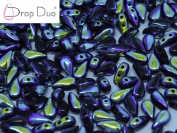 #03.05 - 25 Stück DropDuo Beads 3x6 mm - Jet Full AB