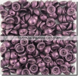 #04.07 - 50 Stück Teacup Beads 2x4 mm - Metallic Suede - Pink