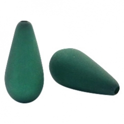 #09.03 - 1 Stück Polaris-Elements Perlen Tropfen - Ø 20x10 mm - matt dk classic green