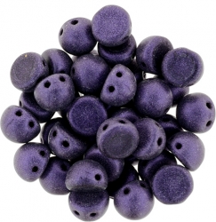 #03.01 25 Stck. 2-Hole CzechMates Cabochon 7mm - Metallic Suede - Purple