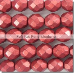 #06.0 25 Stück - 8,0 mm Glasschliffperlen - ColorTrends: ColorTrends: Saturated Metallic Cherry Tomato