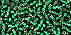 10 g TOHO Seed Beads 11/0 TR-11-0036 - Silver-Lined Emerald (A,D)