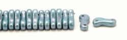 #00.00 - 50 Stück Link Beads 3x10 mm - Chalk White Blue Luster