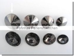 1 Glas-Rivoli 18 mm - crystal hematite foiled