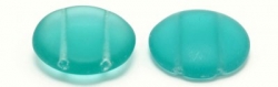 #06.00 5 Stck. 2-Hole Cabochon 18x5mm - Tr Green Turquoise Matte