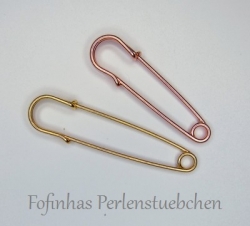 1 Stück Kilt-/Sicherheisnadel  75 mm aus Metall - gold-farben