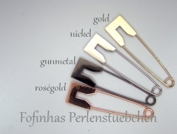 1 Stück Kilt-/Sicherheitsnadel  80x20 mm aus Metall - gold-farben